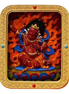 好运五爷朱砂唐卡吊坠手绘唐卡绿度母扎基拉母黄财前世今生项链3d