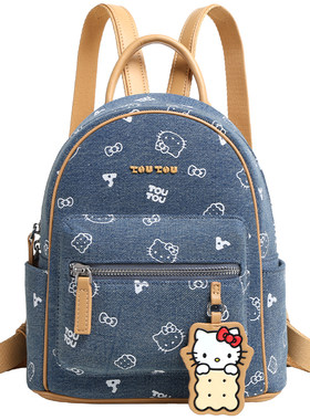 TOUTOUhellokitty凯蒂猫牛仔双肩