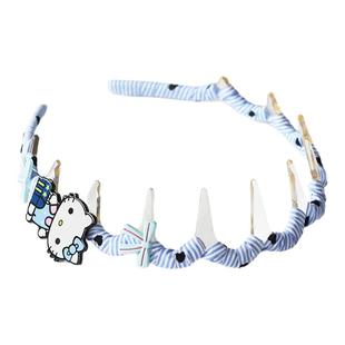 川野韩式卡通小猫蝴蝶结头箍女新款可爱百搭带齿高颅顶发箍不伤发