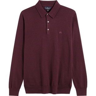 Brooks Brothers/布克兄弟男士春夏季款美利奴羊毛长袖polo衫