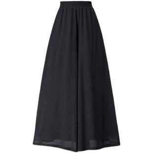 春夏新款舞蹈练功裤宽松飘逸双层白色雪裤纺阔腿裤休闲裤裙裤显瘦