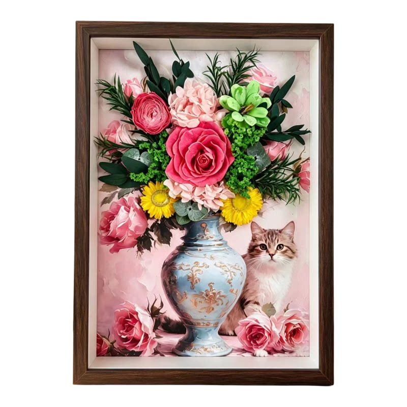云南真干花永生花束成品相框装饰画摆件闺蜜生日乔迁开业创意礼物