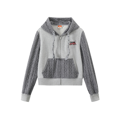 DONSMOKE针织麻花拼接卫衣