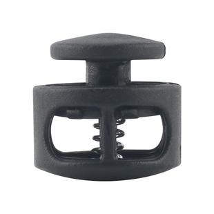 塑料弹簧扣吊钟纽扣猪鼻扣双孔定绳卡扣松紧调节扣锁抽绳扣子辅料