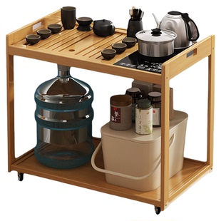 茶几客厅家用小茶台新中式茶桌沙发边几可移动茶吧机茶水柜非实木