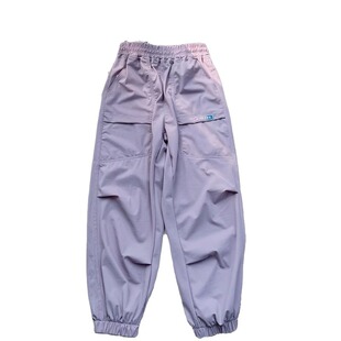 女童冰丝速干工装裤2025夏季新款中大童宽松薄款运动裤休闲防蚊裤