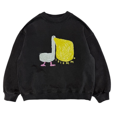 iaiammo丨25冬插画师合作款「鹈鹕」 男女中大儿童装加绒做旧卫衣