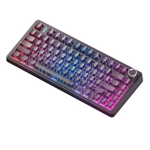 狼蛛F75无线三模客制化机械键盘电竞游戏办公蓝牙有线侧刻等高线