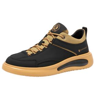 梦特娇真皮男鞋厚底增高男士休闲板鞋2026新款春季复古潮运动皮鞋