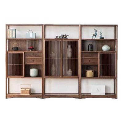 新中式实木博古架茶叶柜展示柜置物架现代简约侘寂风书架储物柜