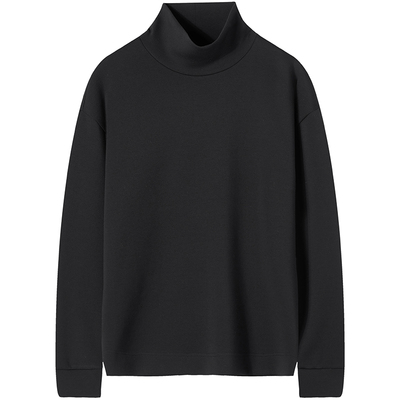 石见山澳洲羊毛混纺高领保暖T恤