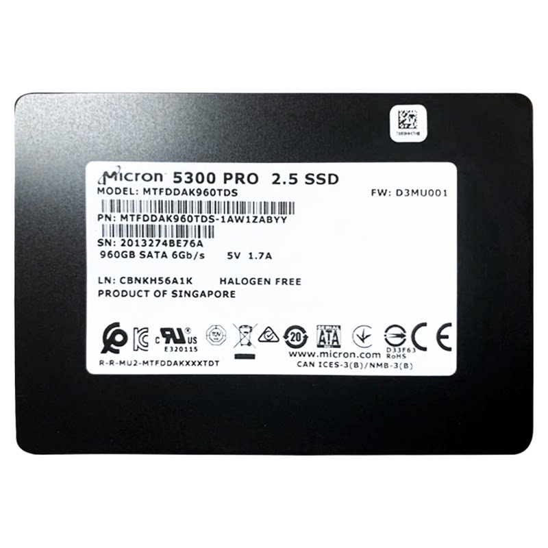 镁光5300PRO 960G 1.92T 3.84T 7.68T企业级固态硬盘SATA3.0接口
