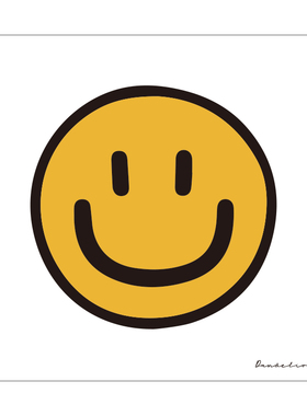 可爱黄色笑脸画smile无框画ins