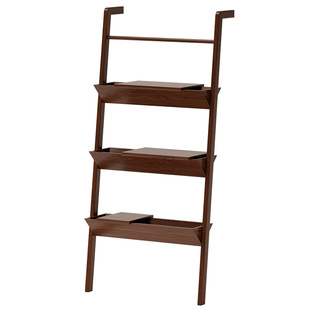 床头书架置物架一体靠墙多层展示架落地实木高级感梯形陈列收纳柜