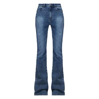 EMPTYPAGE蓝色弹力喇叭牛仔裤