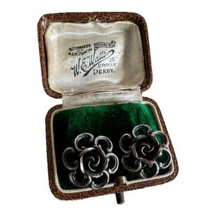 玫瑰花古董设计通体925银耳扣复古宫廷女礼物银耳钉taka