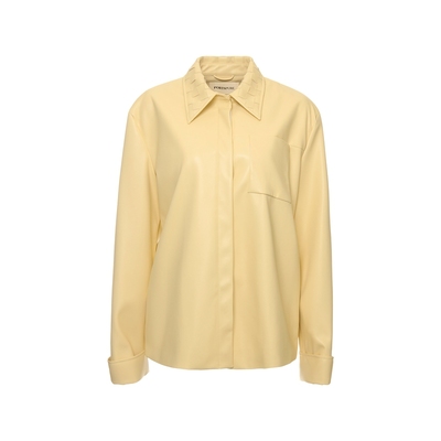 宝姿PORTSPURE女装舒适波嬉淡人多巴胺皮衬衫外套