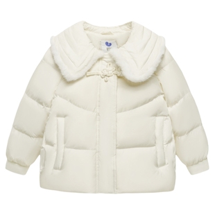 迷你巴拉巴拉女童新年羽绒服红色冬季拜年服国风保暖加厚羽绒外套