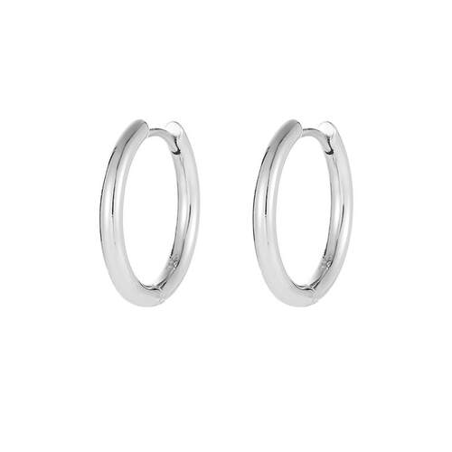 金美澳S925纯银耳环圈圈睡觉免摘养耳洞素圈圆圈耳扣耳骨耳圈耳饰