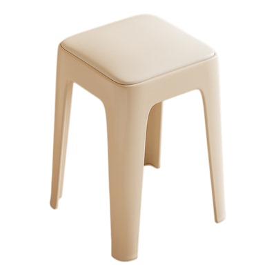 奶油风餐桌凳备用软包凳塑料凳子