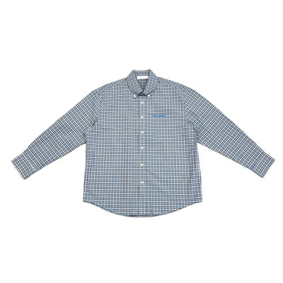 小细格纹清新休闲宽松全棉长袖