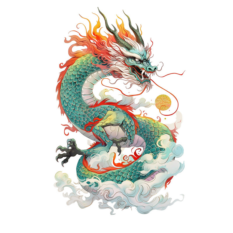 华万可移胶车身贴龙图腾