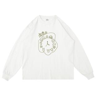 长袖T恤｜小狗时钟按时可爱｜280g重磅 在宇间工作室