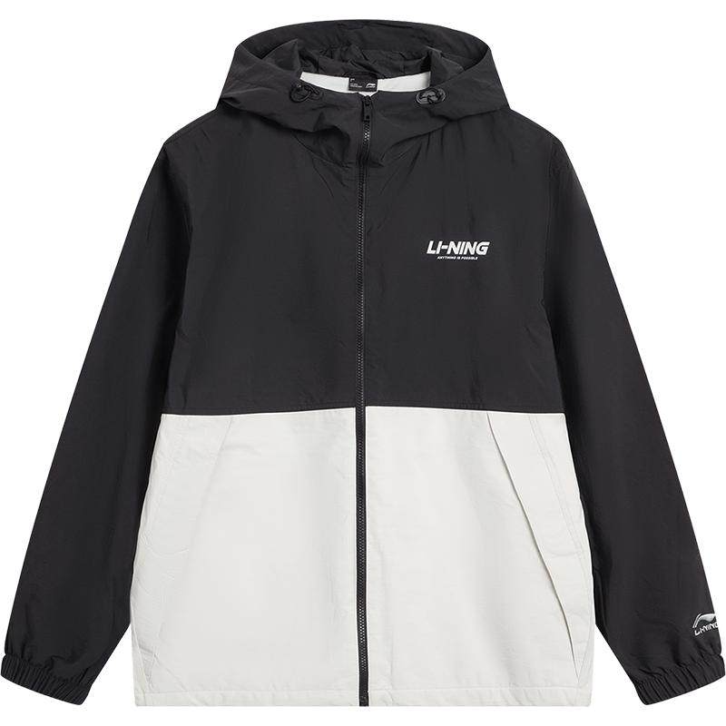 李宁加绒加厚连帽男女风衣外套