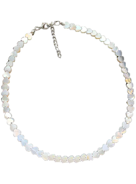 天然贝母爱心锁骨链高级感