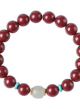 朱砂手串女款和田玉转运珠手链