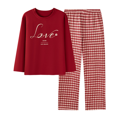 卡之恋纯棉加厚睡衣女春秋冬长袖