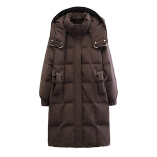 雅鹿新款正品中长款显瘦羽绒服女款女士25年鸭绒超保暖黑色防寒衣