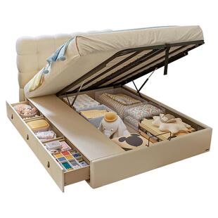 林氏儿童床带储物公主床卧室箱体床奶油风男孩女孩单人床2025新款