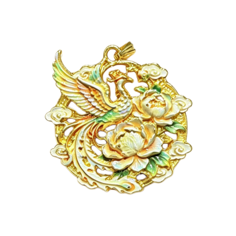 国风温婉凤栖花朝吊坠高级感