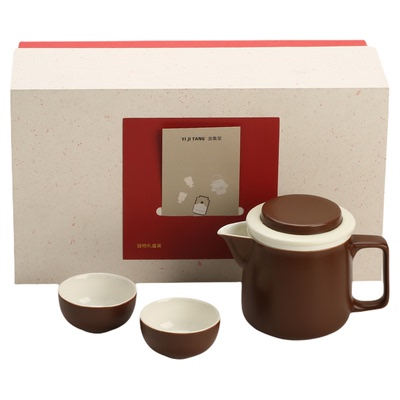 宜集堂轻舒奶油风功夫茶具套装陶瓷茶水分离壶年轻人高端办公送礼