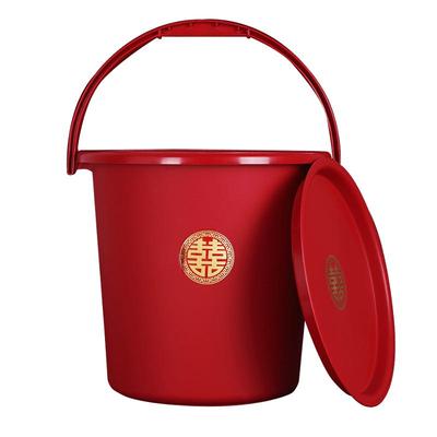 结婚婚庆喜事陪嫁水桶塑料红色