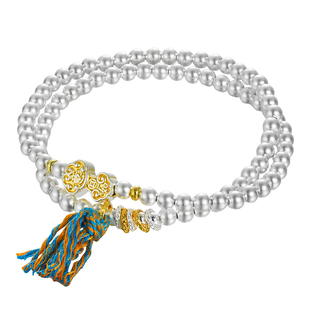 九乐足银999银手串女如意吉祥古法银珠珠手链新中国首饰送女友礼