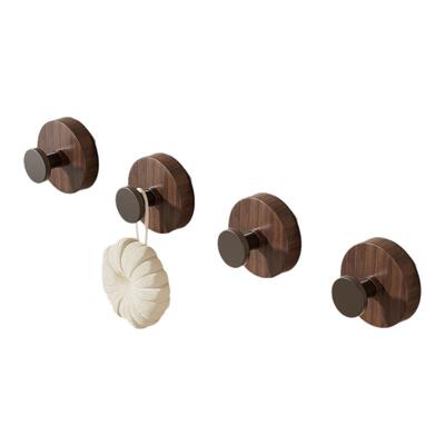 哈乐熊吸盘式胡桃木纹挂钩免打孔