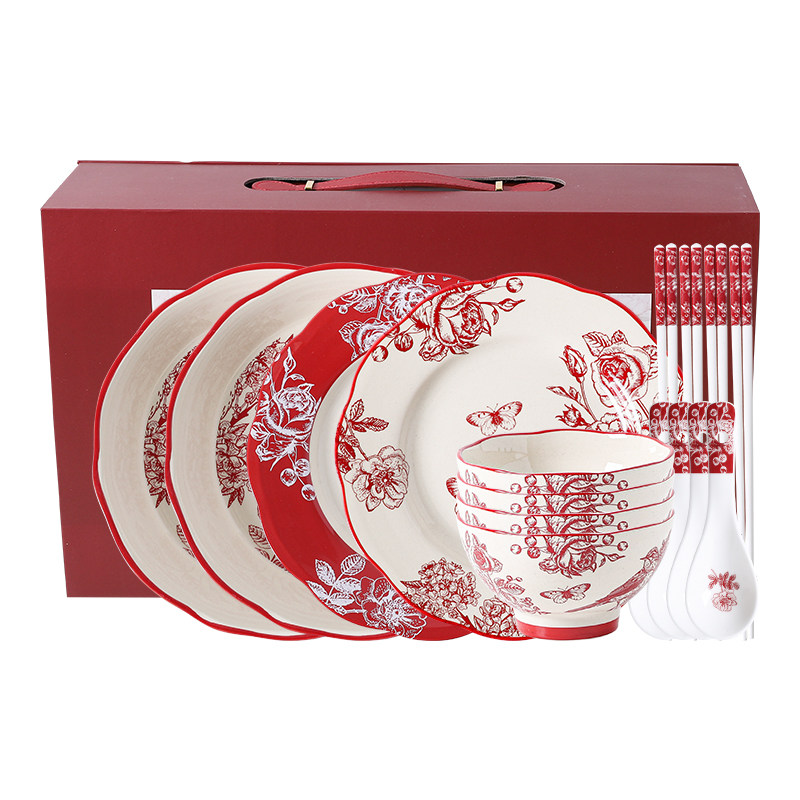 川岛屋餐具套装订婚结婚新婚礼物送新人实用搬家乔迁新居碗筷礼盒
