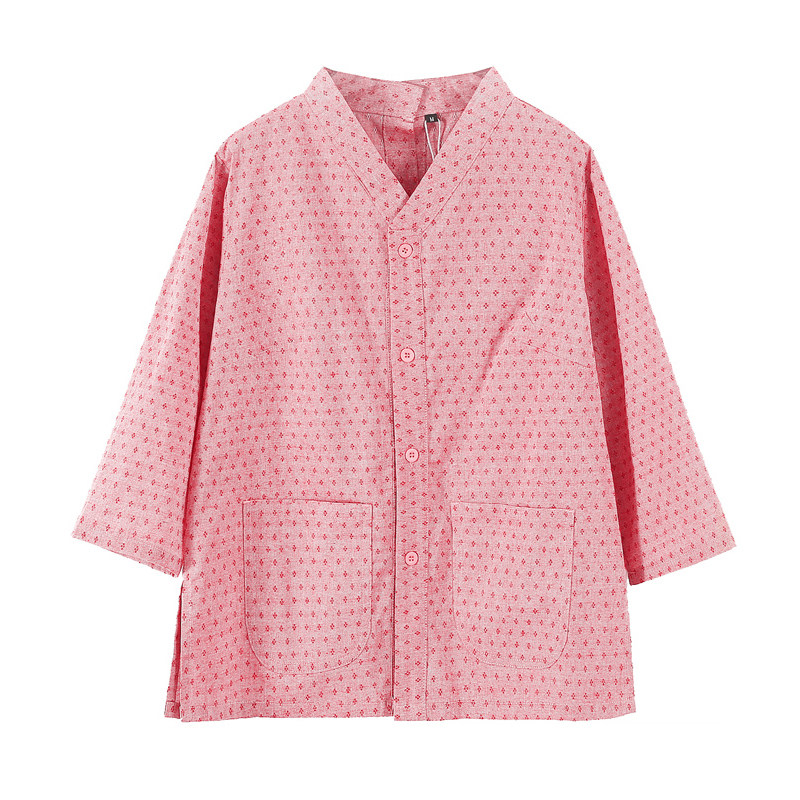 艾灸服纯棉前后开衫理疗专用衣服汗蒸服女款针灸开扣开背按摩服男