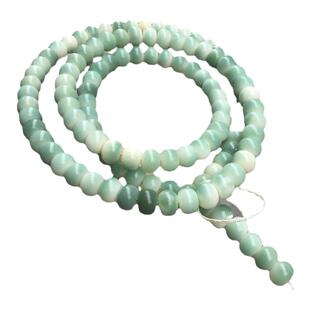 天然菩提子108颗佛珠手链风化老型桶珠绿皮飘花菩提根散珠苹果珠