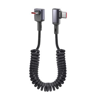 胖头雕适用苹果17pro华为mate80安卓iPhone15手机平板车载数据线弹簧适用PD100w超级快充typec伸缩收纳防冻线