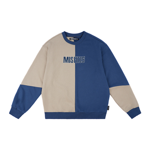 Maison Misfit 15左奇函同款分裂中性风男女同款撞色圆领加绒卫衣