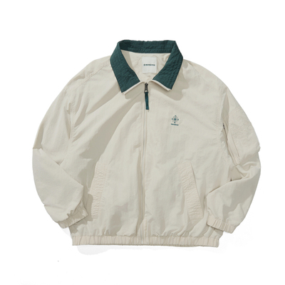 Monterest复古撞色立领夹克外套