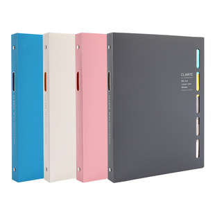日本maruman满乐文CLARTE活页本a5b5大容量高颜值可拆卸可替换芯外壳坚硬彩色索引分隔页笔记本