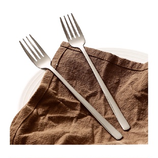 广意304不锈钢叉子家用水果叉高颜值韩式西餐叉两支装