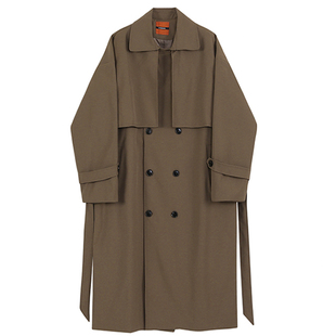 MRCYC韩系风衣男中长款宽松潮流帅气过膝男士春秋季休闲大衣外套