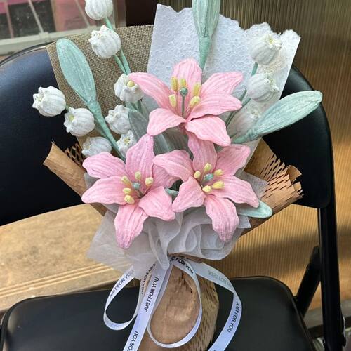 创意扭扭棒花束手工diy材料包铃兰花百合花束实用成人礼毕业礼物
