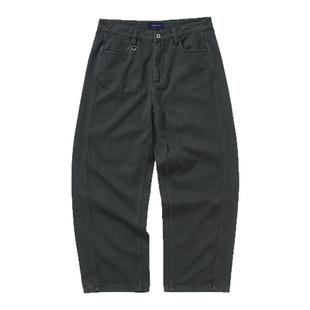 714street复古水洗做旧弯刀裤 2025秋季百搭纯棉休闲裤宽松裤子男