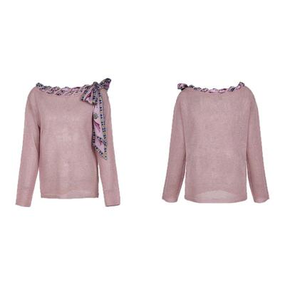 palavas新品一字肩针织衫女春季